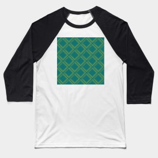 Yellow and Green Geometric Diamonds Baseball T-Shirt